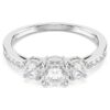 Stilla Attract Ring Round Cut, White, Silver-Tone Finish