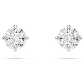 Stilla Attract Stud Earrings Round Cut, White, Rhodium Plated Stilla Attract Stud Earrings Round Cut, White, Rhodium Plated