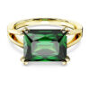 Stilla Cocktail Ring Rectangular Cut, Green, Gold-Tone Plated