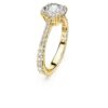 Stilla Cocktail Ring Round Cut, Pavé, White, Gold-Tone Plated