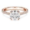 Stilla Cocktail Ring Round Cut, Pavé, White, Rose Gold-Tone Plated