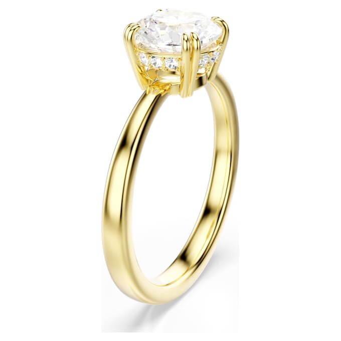 Stilla Cocktail Ring Round Cut, White, Gold-Tone Plated Stilla Cocktail Ring Round Cut, White, Gold-Tone Plated