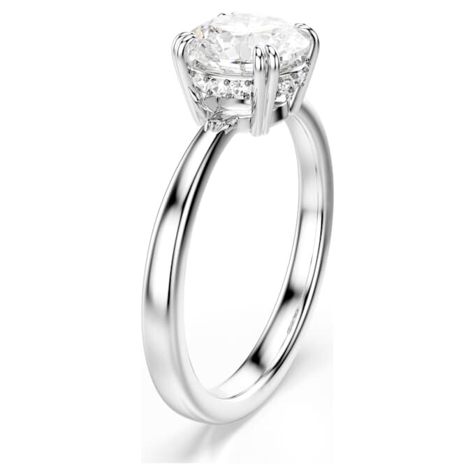 Stilla Cocktail Ring Round Cut, White, Silver-Tone Finish Stilla Cocktail Ring Round Cut, White, Silver-Tone Finish