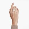 Stilla Cocktail Ring Square Cut, Pavé, White, Gold-Tone Plated Stilla Cocktail Ring Square Cut, Pavé, White, Gold-Tone Plated