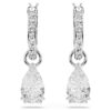 Stilla Drop Earrings Pear Cut, Round Cut, White, Rhodium Plated Stilla Drop Earrings Pear Cut, Round Cut, White, Rhodium Plated