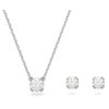 Stilla Set Round Cut, White, Rhodium Plated