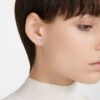 Stilla Stud Earrings Round Cut, White, Rose Gold-Tone Plated