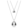 Sublima Layered Pendant White, Rhodium Plated