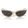 Sunglasses Cat-Eye Shape, Chain, Gray