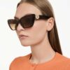 Sunglasses Cat-Eye Shape, Sk6047, Dark Brown Sunglasses Cat-Eye Shape, Sk6047, Dark Brown