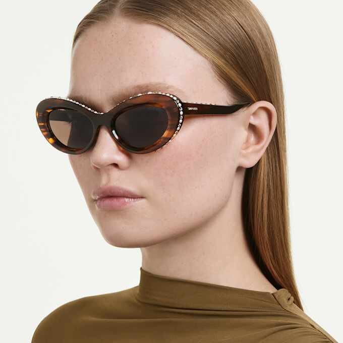 Sunglasses Cat-Eye Shape, Sk6061U, Brown Sunglasses Cat-Eye Shape, Sk6061U, Brown