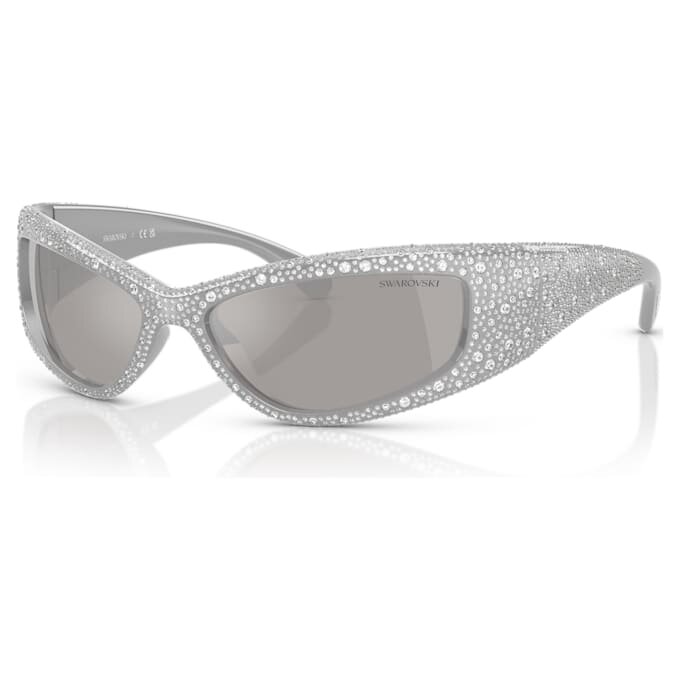 Sunglasses Mask Shape, Sk6027, Silver Tone Sunglasses Mask Shape, Sk6027, Silver Tone