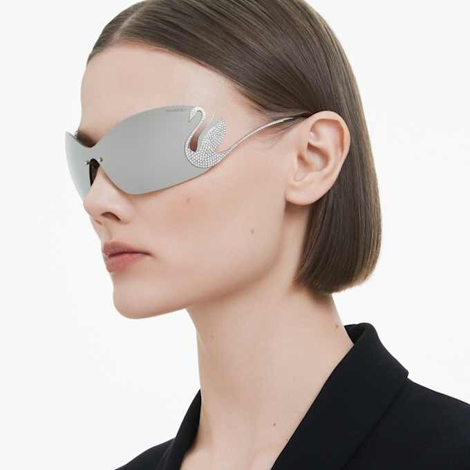 Sunglasses Mask, Swan, Sk7020, Silver Tone Sunglasses Mask, Swan, Sk7020, Silver Tone