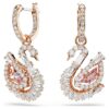 Swan Drop Earrings Pavé, Swan, Pink