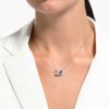 Swan Necklace Dancing Swan, Blue, Rhodium Plated Swan Necklace Dancing Swan, Blue, Rhodium Plated