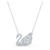 Swan Necklace Dancing Swan, White, Rhodium Plated Swan Necklace Dancing Swan, White, Rhodium Plated