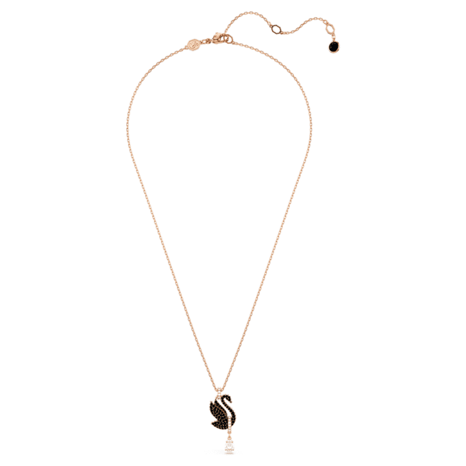 Swan Pendant Swan, Black, Rose Gold-Tone Plated Swan Pendant Swan, Black, Rose Gold-Tone Plated