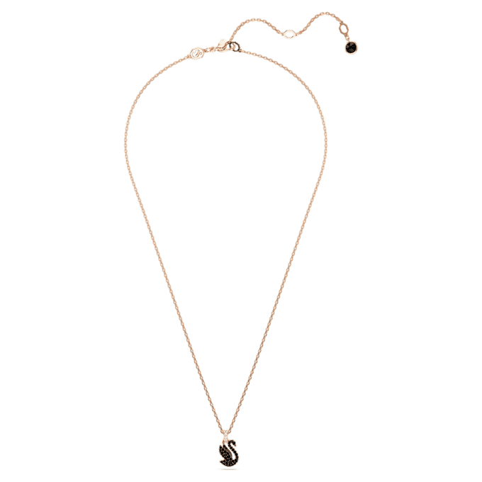 Swan Pendant Swan, Small, Black, Rose Gold-Tone Plated Swan Pendant Swan, Small, Black, Rose Gold-Tone Plated