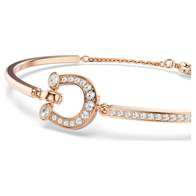 Symbolica Bangle Pavé, Horse Shoe, White, Rose Gold-Tone Plated Symbolica Bangle Pavé, Horse Shoe, White, Rose Gold-Tone Plated