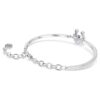 Symbolica Bangle Round Cut, Pavé, Horse Shoe, Blue, Rhodium Plated