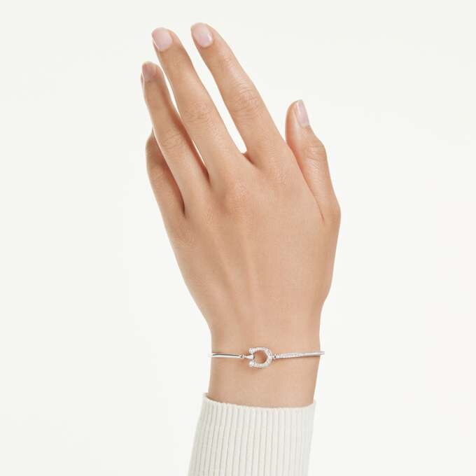 Symbolica Bracelet Pavé, Horse Shoe, White, Rhodium Plated Symbolica Bracelet Pavé, Horse Shoe, White, Rhodium Plated