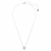 Symbolica Pendant Round Cut, Pavé, Horse Shoe, Blue, Rhodium Plated