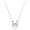 Symbolica Pendant Round Cut, Pavé, Horse Shoe, Blue, Rhodium Plated