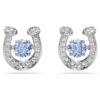 Symbolica Stud Earrings Round Cut, Pavé, Horse Shoe, Blue, Rhodium Plated Symbolica Stud Earrings Round Cut, Pavé, Horse Shoe, Blue, Rhodium Plated