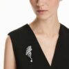 The Vienna Collection Brooch Feather, White, Ruthenium Plated The Vienna Collection Brooch Feather, White, Ruthenium Plated