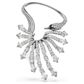 The Vienna Collection Ear Cuff Swan, White, Ruthenium Plated The Vienna Collection Ear Cuff Swan, White, Ruthenium Plated