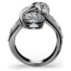 The Vienna Collection Open Ring Feather, White, Ruthenium Plated The Vienna Collection Open Ring Feather, White, Ruthenium Plated