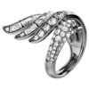 The Vienna Collection Ring Swan, White, Ruthenium Plated