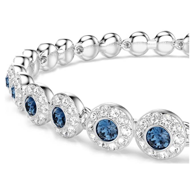 Una Angelic Bracelet Round Cut, Blue, Rhodium Plated Una Angelic Bracelet Round Cut, Blue, Rhodium Plated