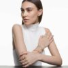 Una Angelic Bracelet Round Cut, Pavé, Medium, White, Rose Gold-Tone Plated Una Angelic Bracelet Round Cut, Pavé, Medium, White, Rose Gold-Tone Plated