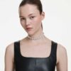 Una Angelic Choker White, Rhodium Plated