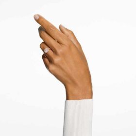 Una Angelic Cocktail Ring Round Cut, Pavé, White, Rose Gold-Tone Plated