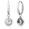 Una Angelic Drop Earrings Round Cut, Pavé, White, Rhodium Plated