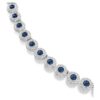 Una Angelic Necklace Round Cut, Blue, Rhodium Plated