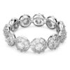 Una Angelic Ring Round Cut, White, Rhodium Plated