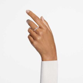Una Angelic Ring Round Cut, White, Rose Gold-Tone Plated