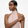 Stilla Cocktail Ring Round Cut, Pavé, White, Rose Gold-Tone Plated
