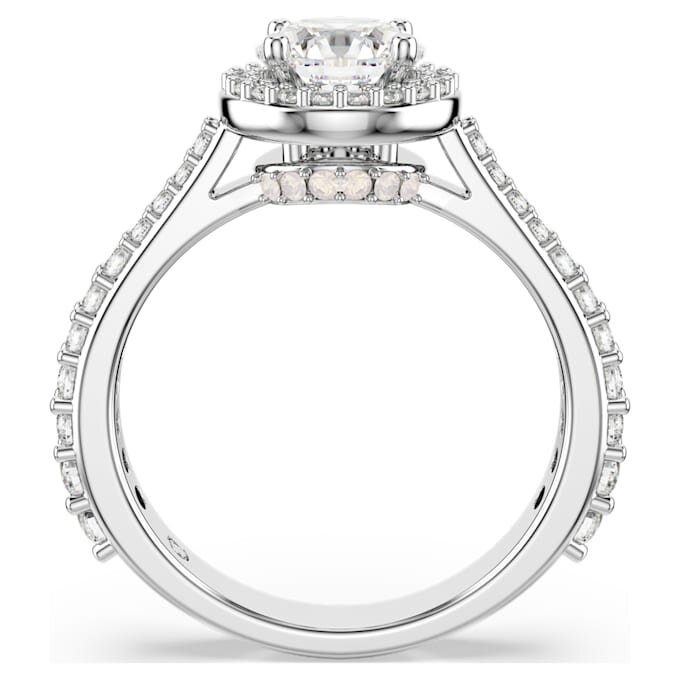 Una Angelic Ring Round Cut, White, Silver-Tone Finish Una Angelic Ring Round Cut, White, Silver-Tone Finish