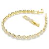 Una Angelic Set Round Cut, White, Gold-Tone Plated