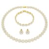 Una Angelic Set Set (3), Round Cut, White, Gold-Tone Plated