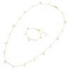 Una Angelic Strandage Crystal Pearl, Round Cut, White, Gold-Tone Plated