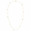 Una Angelic Strandage Crystal Pearl, Round Cut, White, Gold-Tone Plated