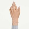 Una Angelic Strandage Crystal Pearl, Round Cut, White, Gold-Tone Plated