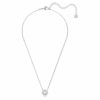 Una Necklace Round Cut, White, Rhodium Plated