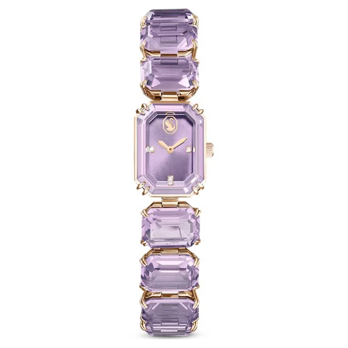 Watch Octagon Cut Bracelet, Purple, Champagne Gold-Tone Finish Watch Octagon Cut Bracelet, Purple, Champagne Gold-Tone Finish