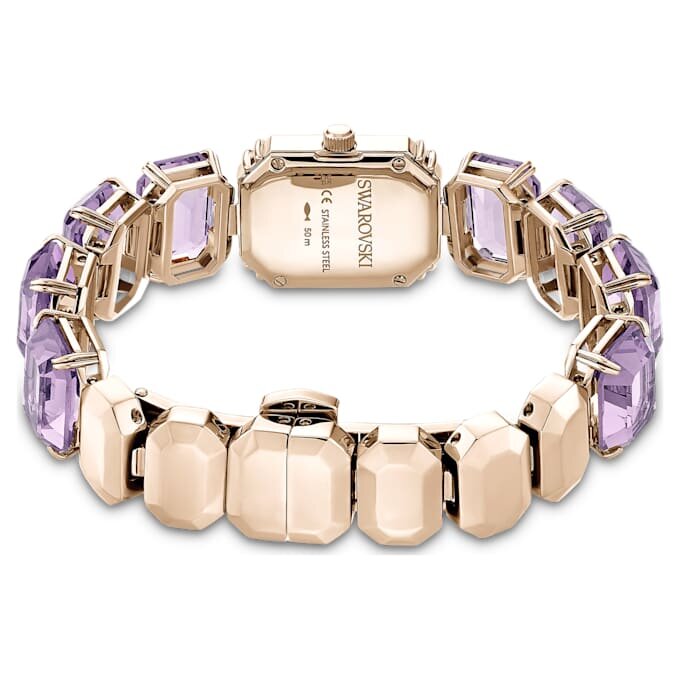 Watch Octagon Cut Bracelet, Purple, Champagne Gold-Tone Finish Watch Octagon Cut Bracelet, Purple, Champagne Gold-Tone Finish